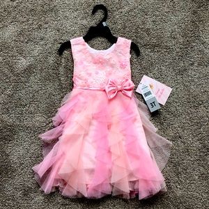 Brand New 3T Sorbet Pink Ruffle Dress